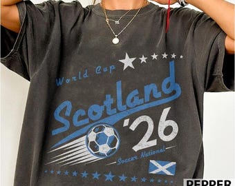 Retro Schottland Fussball World Comfort Colors Shirt, 90er Jahre Fussball Team World Graphic Tee