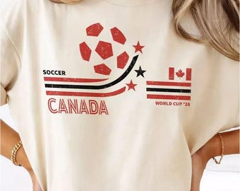 Retro Kanada Fußball Welt 2026 Komfort Farben Shirt, 2026 Fußball Fan Shirt, Geschenk für Fan Vatertag