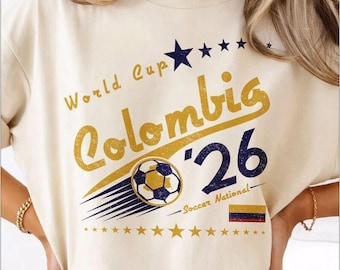 Retro Kolumbien Fussball Fussball T-Shirt, 90er Jahre Fussball Team World Graphic Tee