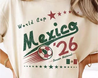 Camiseta retro de fútbol de México, colores cómodos, camiseta gráfica de equipo de fútbol de los 90.