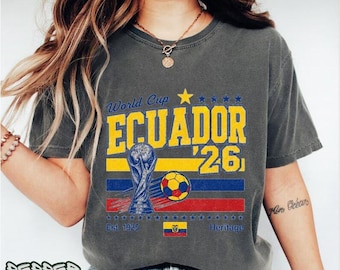 Ecuador WM 2026 T-Shirt, beunruhigtes Fußballfan-T-Shirt, Kleidungsstücke für den traditionellen Fußballspieltag, Südamerika-Stolz-Oberteil