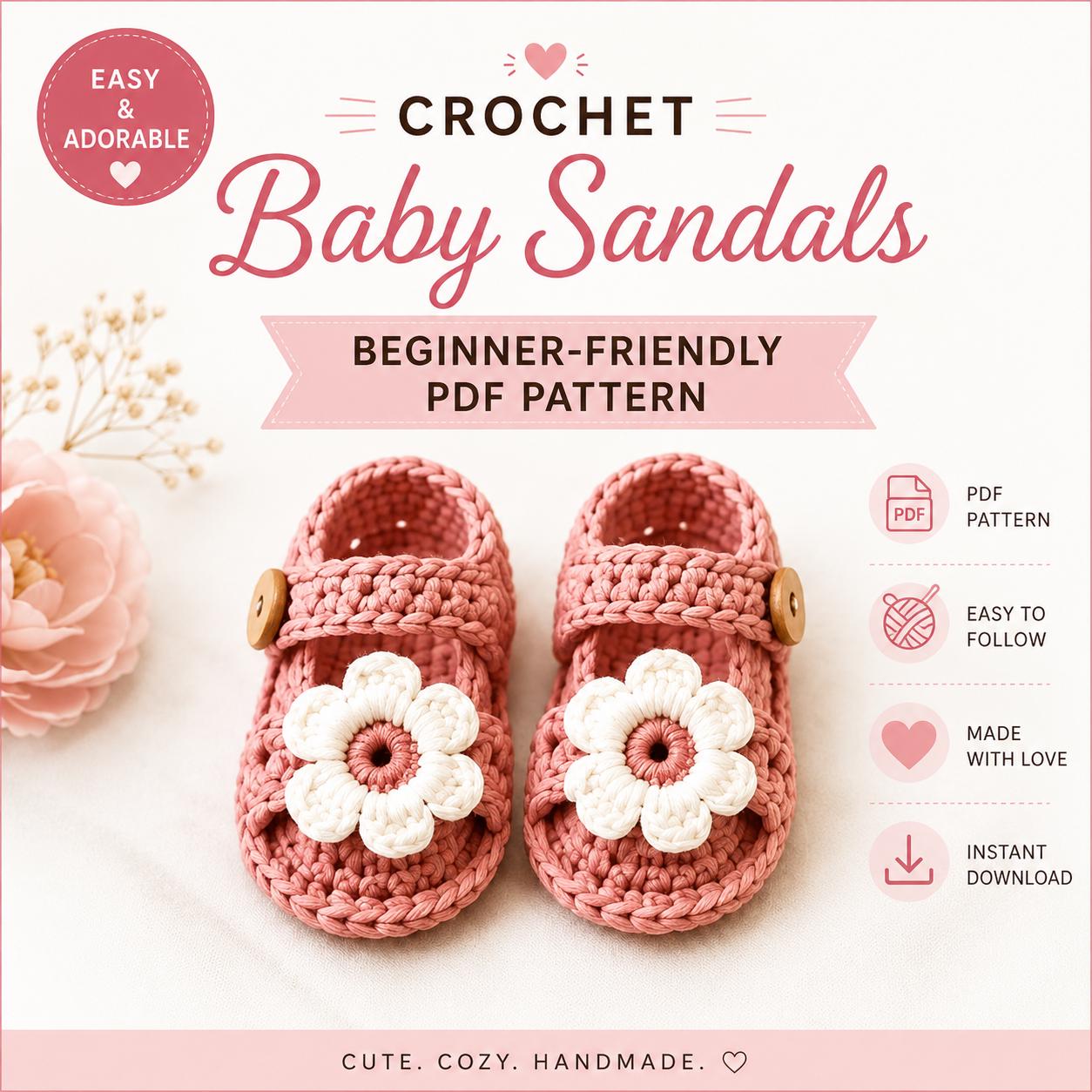 32 Baby Girl Crochet Patterns: Easy, Adorable Projects for Your Little One 29 Crochet Baby Sandals Beginner Baby Shoes Tutorial
