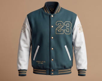 Custom Varsity Jacket Personalized Name & Number, Streetwear Letterman Jacket Men, Embroidered Bomber
