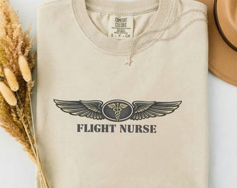 Flight Nurse Shirt, Aviation Wings Nurse Tee, Critical Care Transport Nurse Comfort Colors Gift, Flight RN Caduceus Tactical Nurse Week