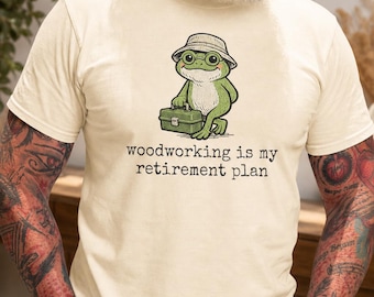 Pensioen houtbewerking shirt, collega cadeau gepensioneerde echtgenoot vader opa mens pensioen gepensioneerde tee gepensioneerde kikker pensioen cadeau