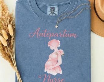 Watercolor Antepartum Nurse Tee, Maternity Nurse Shirt, Obstetrics Nurse Week Gift, Mother Baby Antepartum RN, Comfort Colors Antepartum
