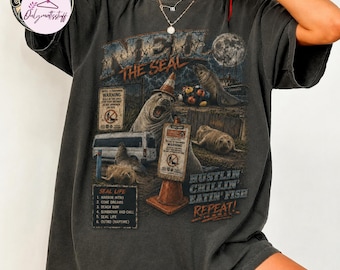 Neil the Seal graphic Comfort Colors Shirt, Elephant Seal Illustration Tee, Tasmanian celebrity Tshirt