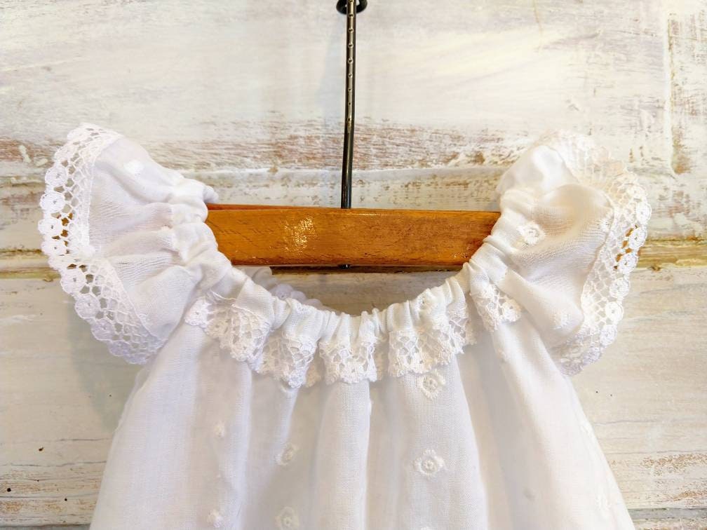 white eyelet flower girl dress