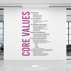 Custom Business Core Values, Mission or Vision Statement Vinyl Decal - Create Your Own Wall Words