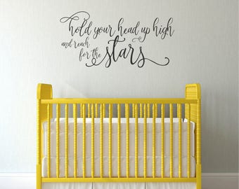 Nursery Reach For The Stars Wall Decal Quote - Nursery Vinyl Wall Words Custom Home Decor