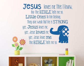 Calcomanía de pared de vivero de Jesús me ama - decoración casera personalizada