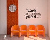 Items similar to Wall Decals Quote World of Possibilities - Vinyl Wall 