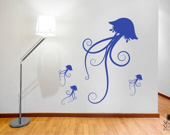 Nursery Jellyfish Family Wall Decal - Vinyl Wall Stickers Art Custom Home Decor