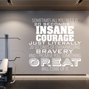 Insane Courage Wall Decal Quote Vinyl Decal Word Art Custom Home Decor image 2