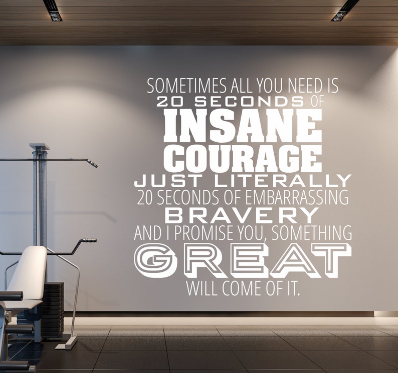 Insane Courage Wall Decal Quote Vinyl Decal Word Art Custom Home Decor image 2