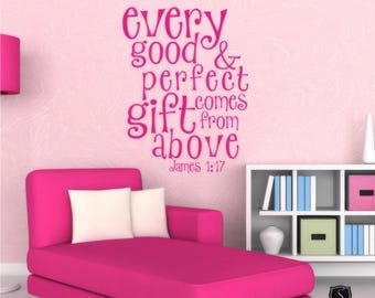 Bible Verse Wall Decal James 1:17 Nursery Quote