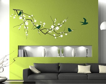 Cherry Blossom Branch Wall Decal - Vinyl Wall Art Custom Home Decor