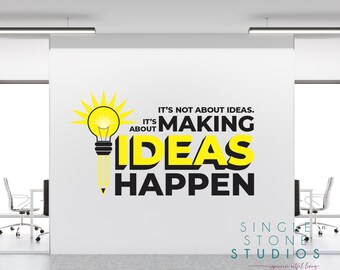 Success Series- Make Ideas Happen, Business Vinyl Decal - Wall Art