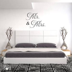 Mr. & Mrs. Wedding Wall Decal - Vinyl Text Art Custom Home Decor
