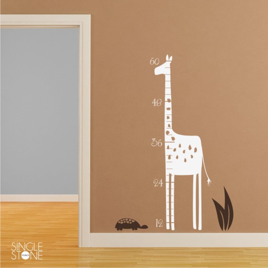 Nursery Giraffe Growth Chart Wall Decals - Nursery Wall Stickers Custom ...