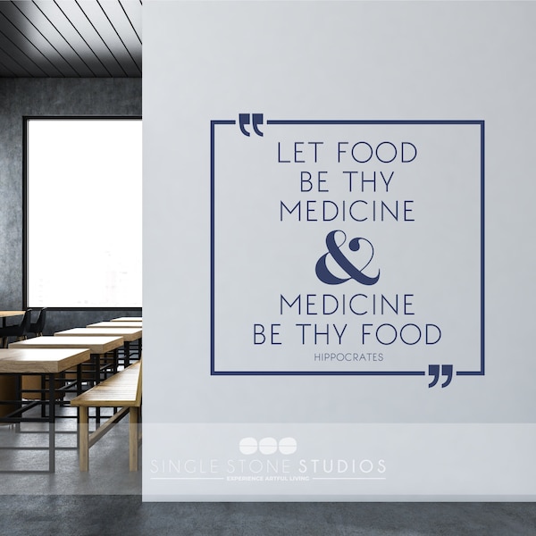 Let Food Be Thy Medicine Hippocrates wall decal quote - Vinyl Kitchen Custom Home Decor