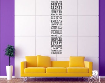 ee cummings 'I Carry Your Heart' Wall Decal: Subway Art