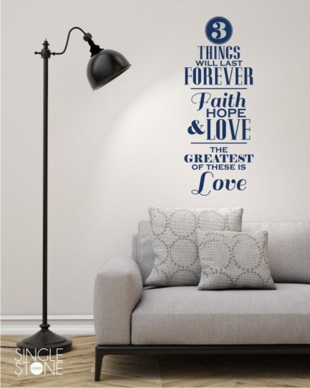 Three Things Will Last Forever Wall Decal Greatest is Love Vinyl Wall