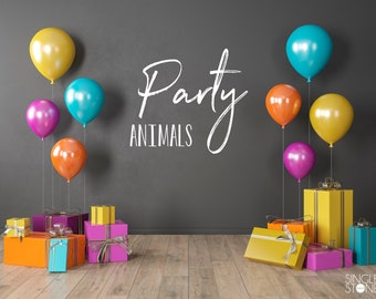 Party Animals Birthday Wall Decal - Parole in vinile