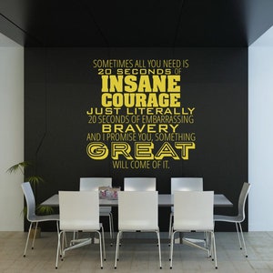 Insane Courage Wall Decal Quote Vinyl Decal Word Art Custom Home Decor image 4