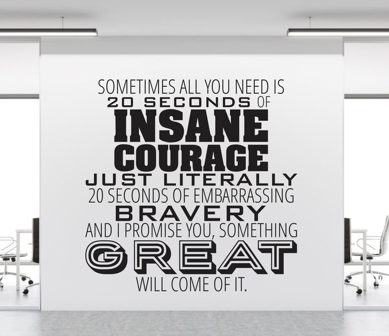 Insane Courage Wall Decal Quote Vinyl Decal Word Art Custom Home Decor image 1