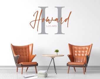 Family Monogram Wall Decal - Vinyl Wedding Stickers Art Custom Home Decor