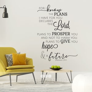 Jeremia 29:11 Bibel Vers Wandaufkleber - Vinyl Wandaufkleber Kunst Schrift Bibel Custom Home Decor