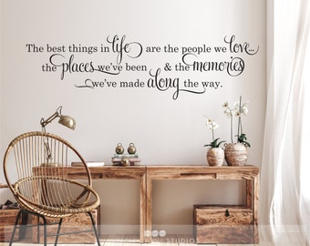 Best Things In Life Wall Decal - Vinyl Wall Words Custom Home Decor