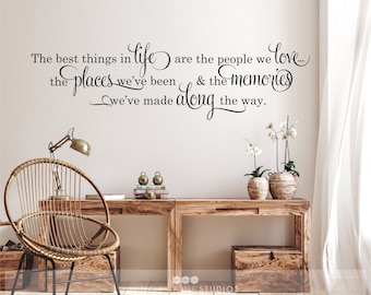 Best Things In Life Wall Decal - Vinyl Wall Words Custom Home Decor