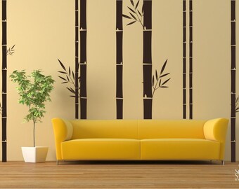 Mural de decalques de parede de bambu - adesivos de parede personalizados para decoração de casa