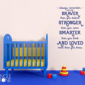 Nursery Always Remember Wall Decal Quote - Vinyl Text Sticker Art Custom Home Decor