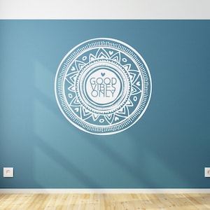 Yoga Good Vibes Only Wall Decal Quote - Vinyl Sticker Art