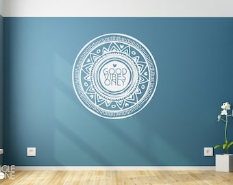 Yoga Good Vibes Only Wall Decal Quote - Vinyl Sticker Art
