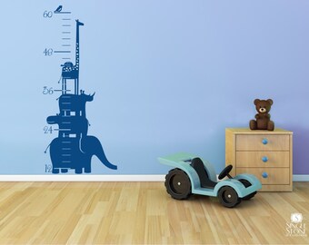 Animal Stack Nursery Growth Chart Wall Decal: Safari Vinyl Art