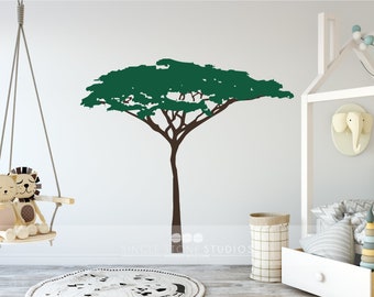 Nursery Jungle Safari Acacia Tree wall decal - wall mural theme Custom Home Decor