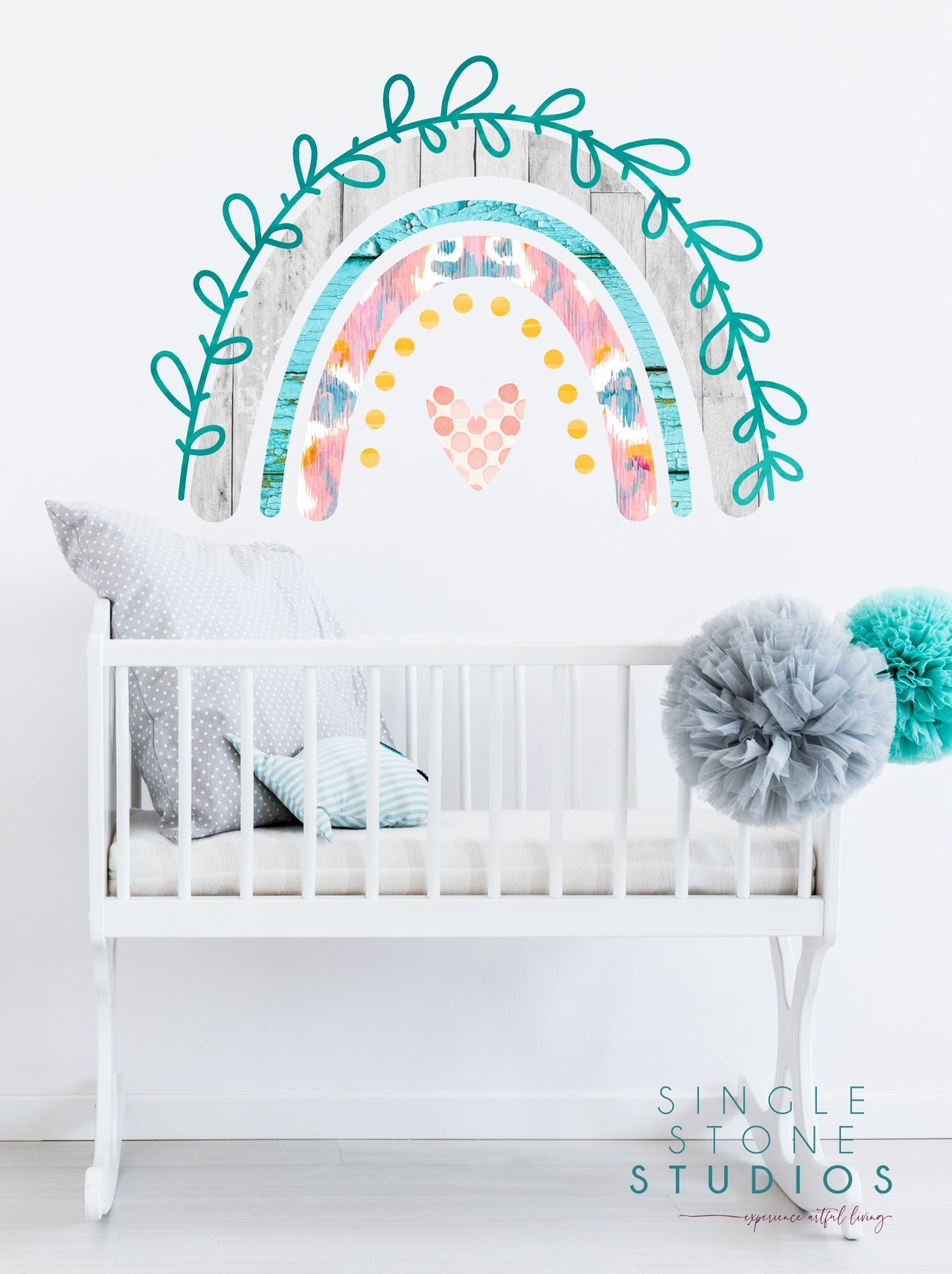 Boho Rainbow - Vinyl Wall Decals - Sticker Art Custom Home Decor - Etsy