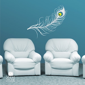 Peacock Feather Wall Decal - Vinyl Art Stickers Custom Home Decor