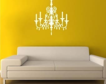 Muurtattoo kroonluchter kristal - Vinyl muurstickers Art Custom Home Decor