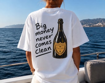 Big Money Never Comes Clean T-shirt | Vintage Champagne Graphic Tee