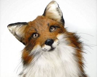 Custom Realistic Red Fox Plush | Life size Poseable Stuffed Animal | Handmade OOAK Gift