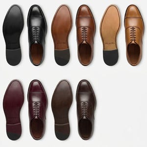 Handmade Men's Cap-Toe Oxford Dress Shoe | Custom Calf Leather | Made to Order Formal Shoe image 8
