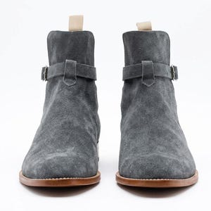 Handmade Suede Jodhpur Boots for Men | Custom Calf & Cow Leather Ankle Boots | Leather or Rubber Sole Shoes | Christmas Gift for Him
