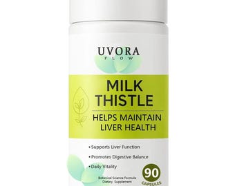 Uvora Milk Thistle Extract Capsules, Liver Health and Digestive Support (90 Count)