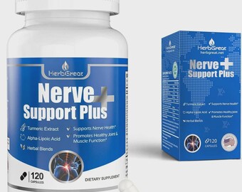 Nerve Support Plus Capsules | Alpha-Lipoic Acid, Turmeric, B12 (120 Count)