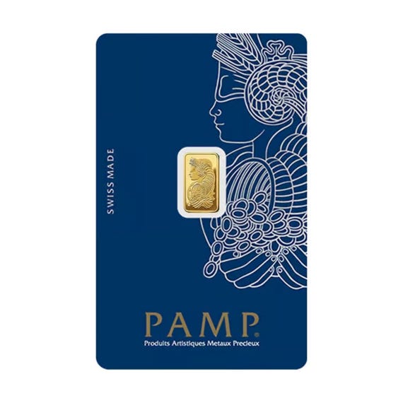 1 Gram Gold Bar PAMP Suisse Lady Fortuna Veriscan Assay | 1G 24k Certified Pure 999.9, Bullion